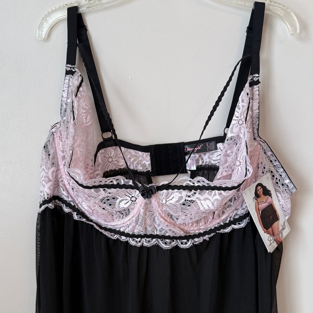 NWT Dreamgirl Sheer Sexy Babydoll Lingerie Underwire Adjustable Straps Size 3X - Picture 4 of 11